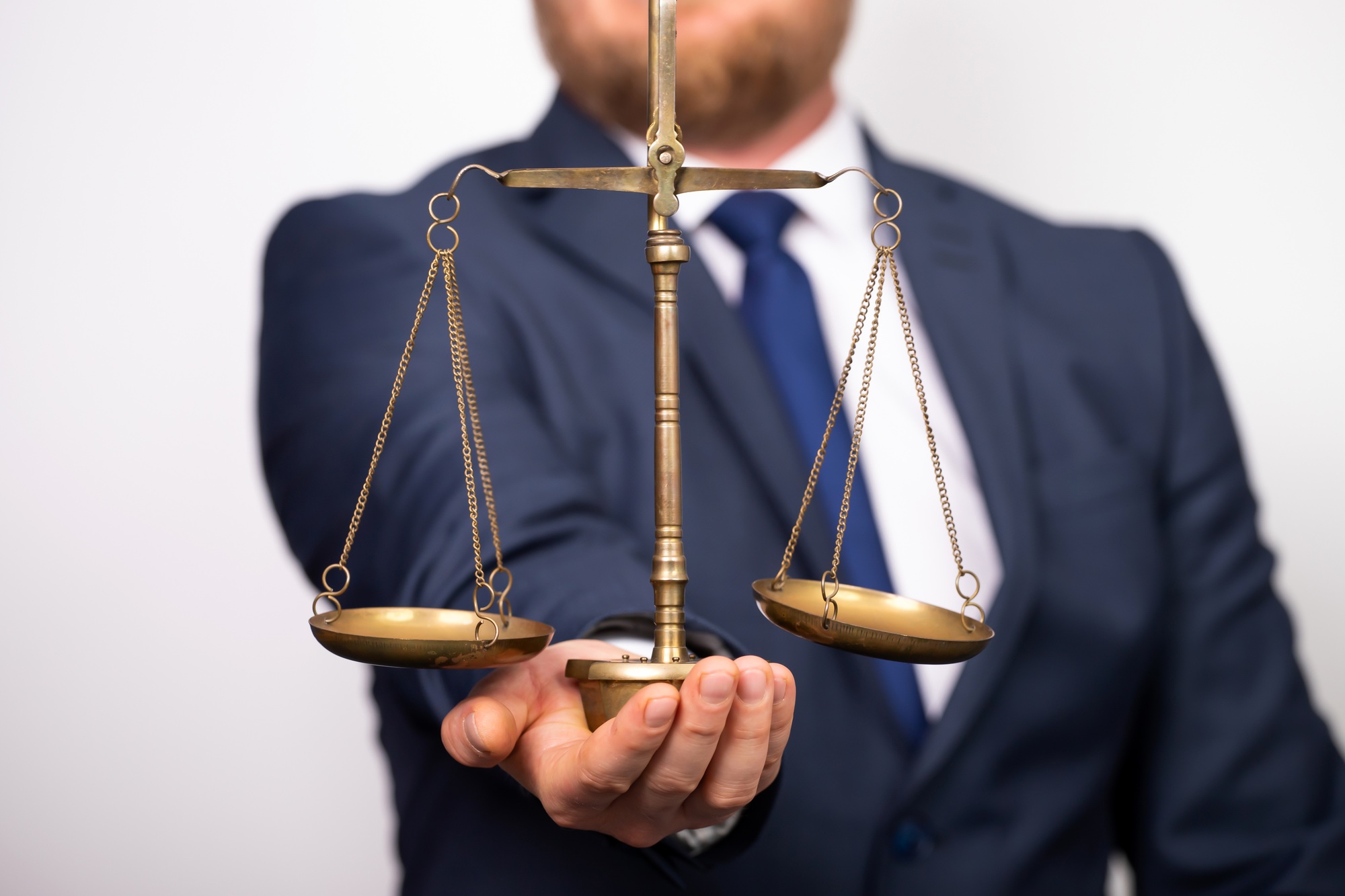 Man with scale. Legal law, advice and justice concept.