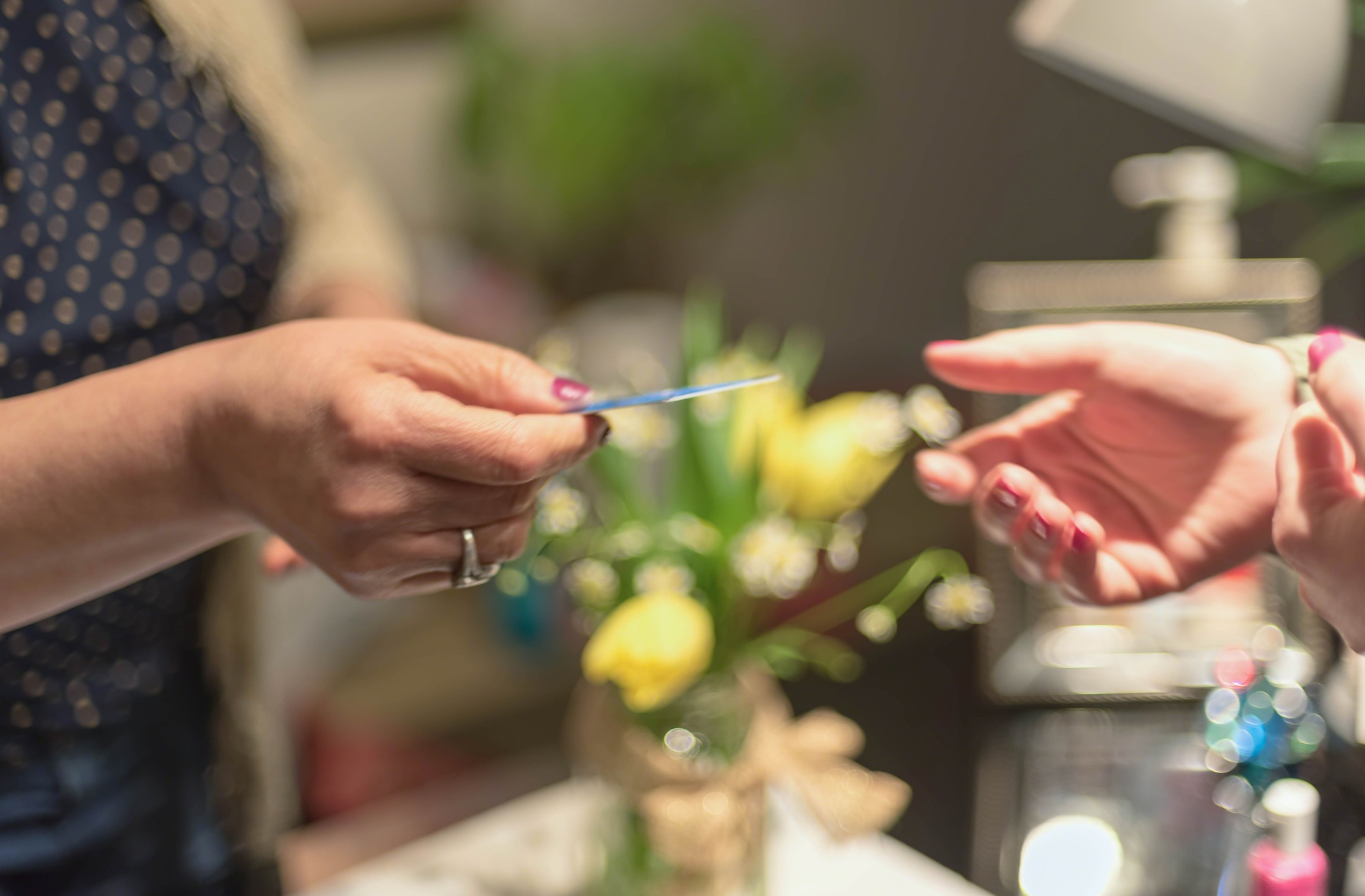 Paying by credit card at a small business