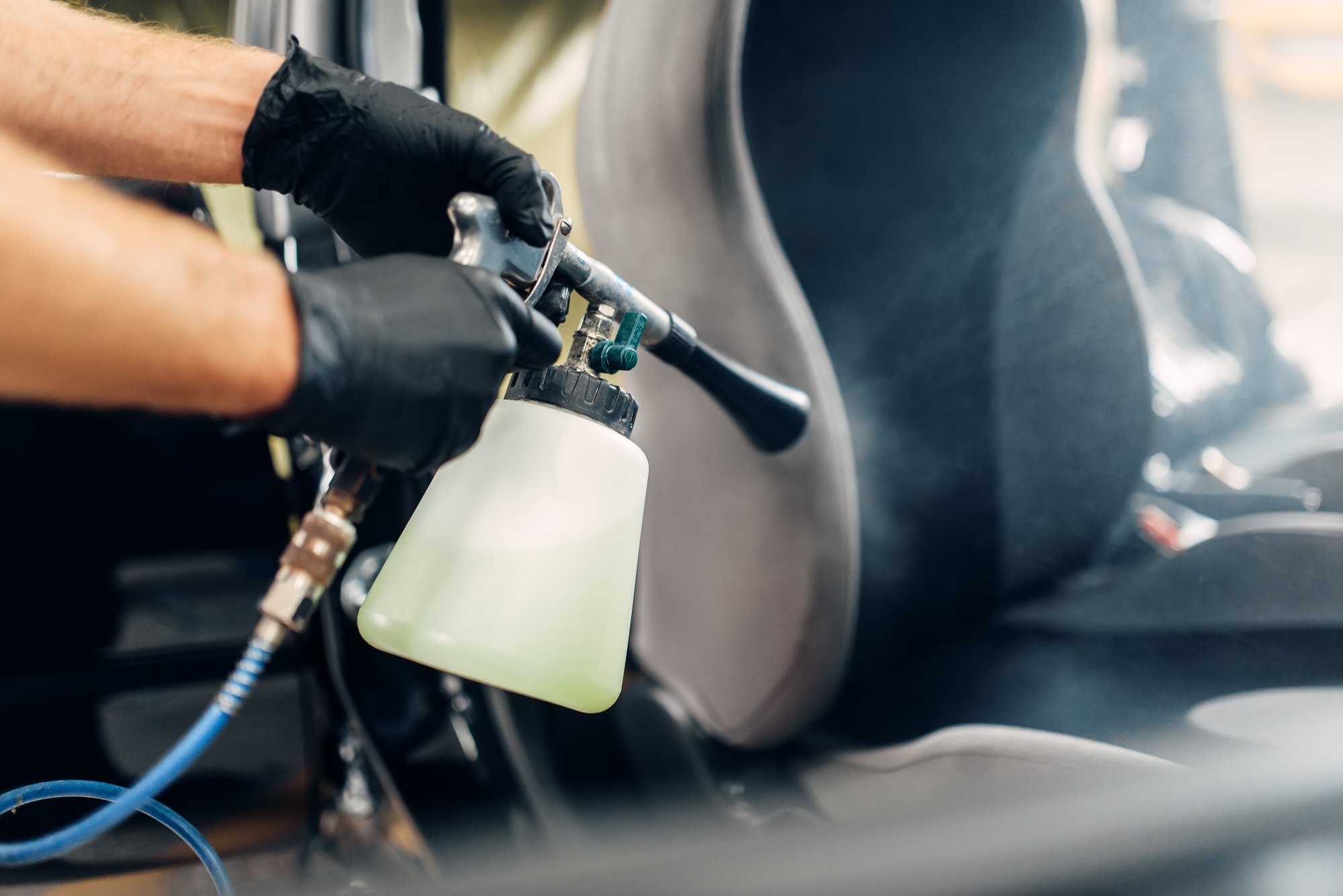Professional dry cleaning of car seats