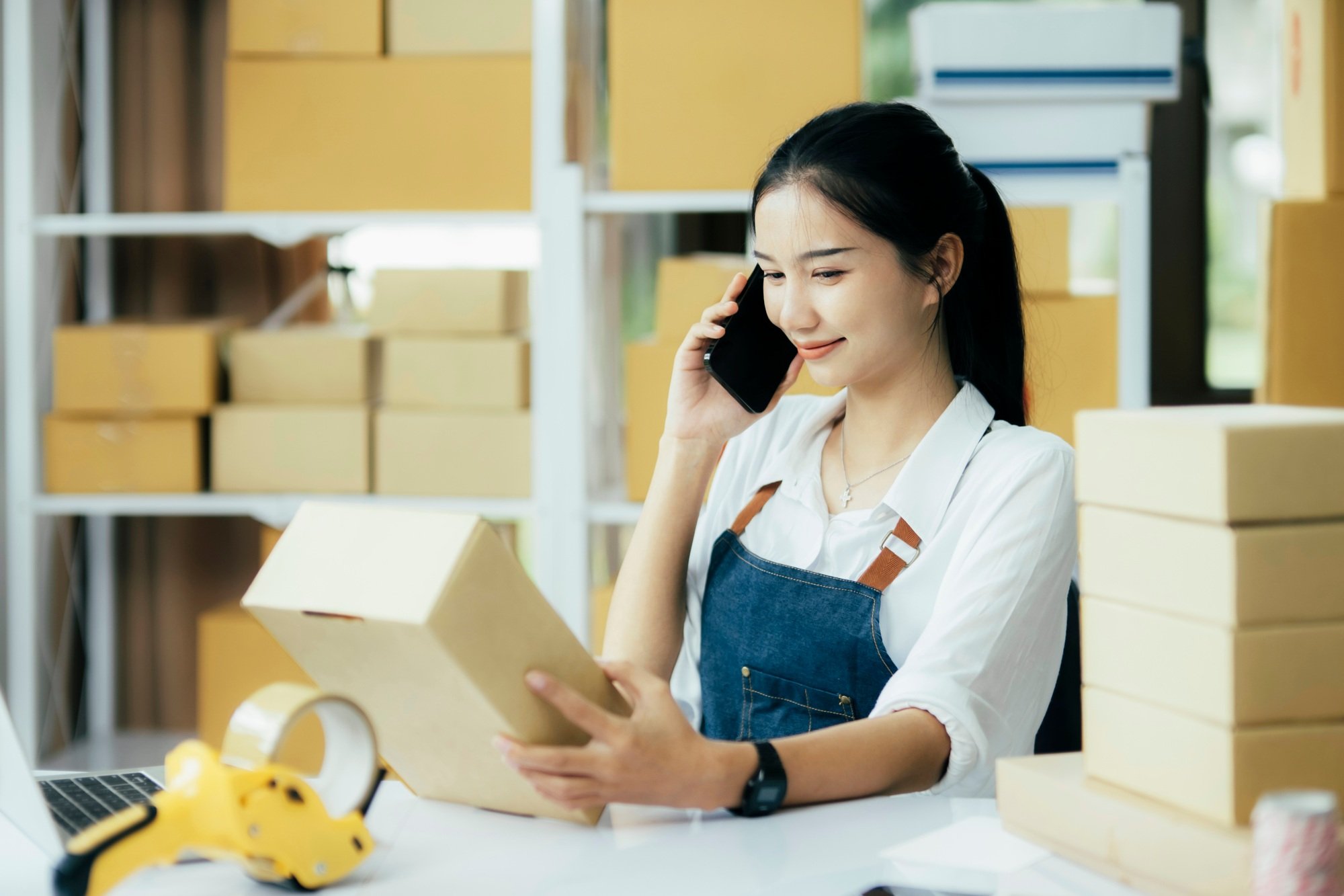 Small business owners, startup and e-commerce concept.