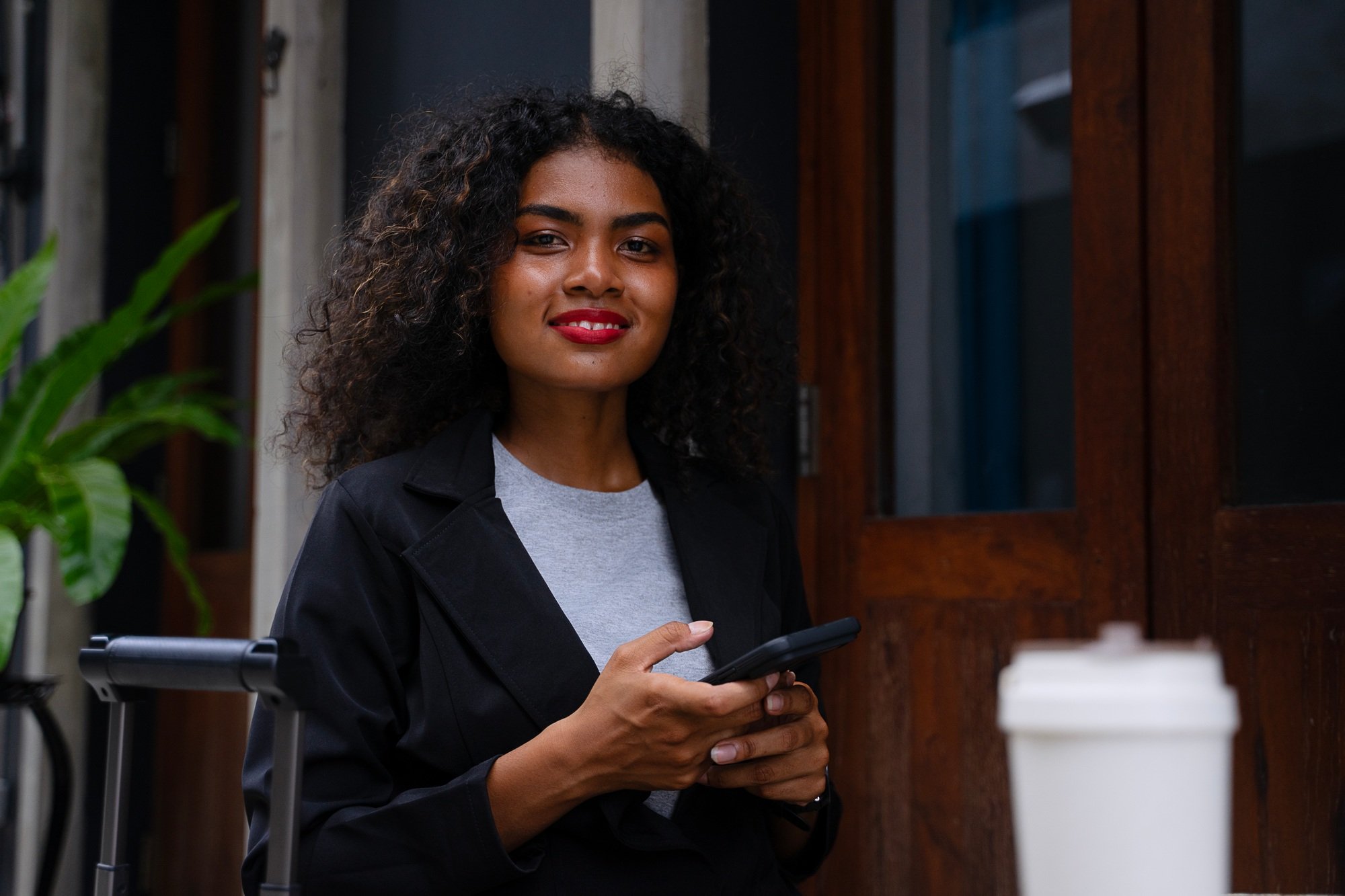 Young Business African woman travel for business.